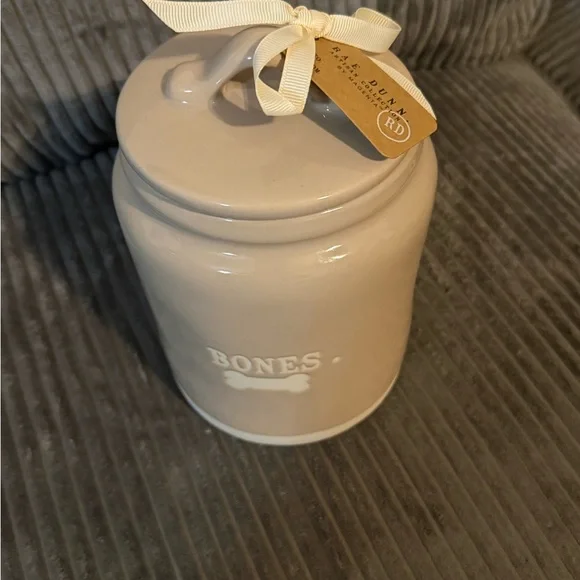 Rae Dunn Beige 'BONES' Ceramic Pet Treat Jar - Picture 3 of 9